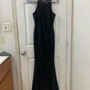 Night Way Collections Black Beaded Maxi Dress